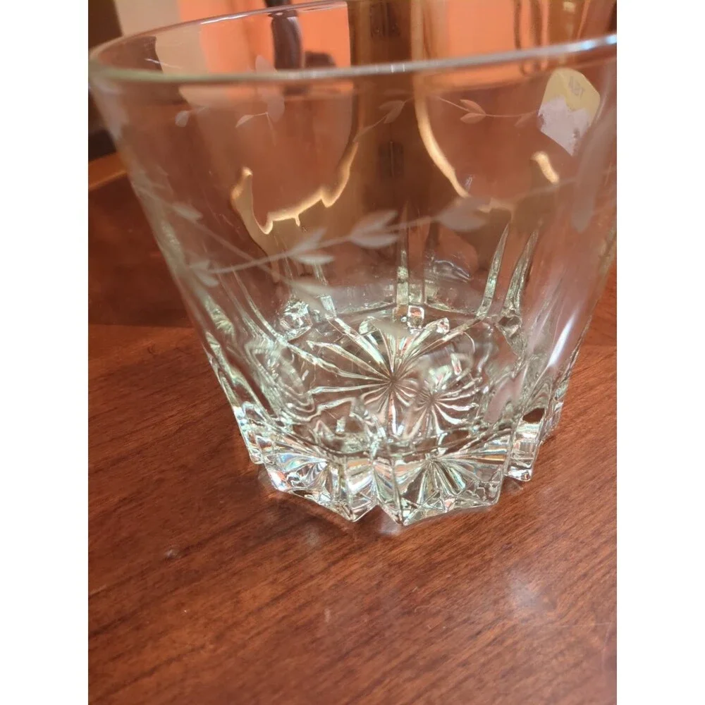 Vintage Heavy PRINCESS HOUSE 1980's Crystal Ice Bucket Heritage Etched Pattern.